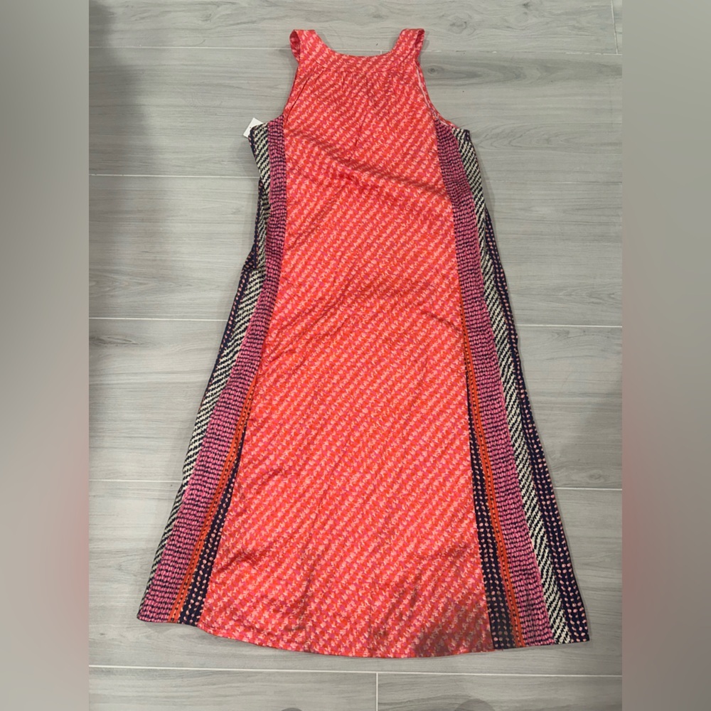 NIC+ZOE Coral and Navy Sleeveless V‑Neck Midi Dress - Picture 6 of 11